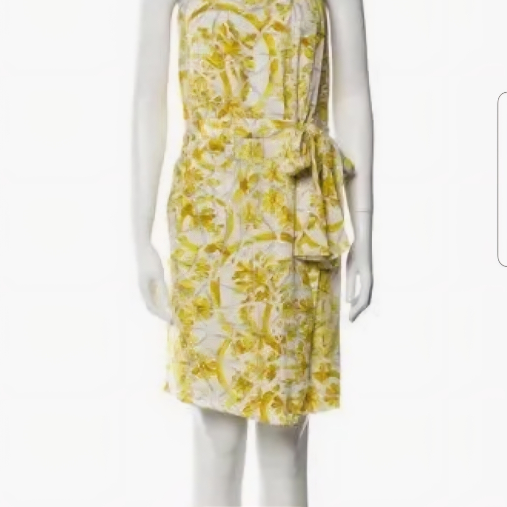 Gucci Strapless Yellow Floral Dress